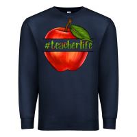 Navy teacher life with apple Premium Sweatshirt - NancyCooperArtShop
