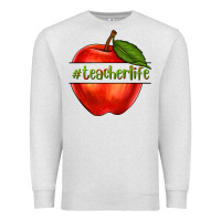 Oatmeal Heather teacher life with apple Premium Sweatshirt - NancyCooperArtShop