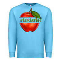 Ocean Blue teacher life with apple Premium Sweatshirt - NancyCooperArtShop
