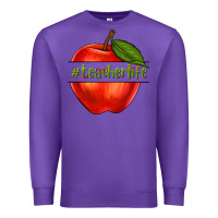 Purple teacher life with apple Premium Sweatshirt - NancyCooperArtShop
