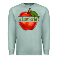 Seafoam teacher life with apple Premium Sweatshirt - NancyCooperArtShop