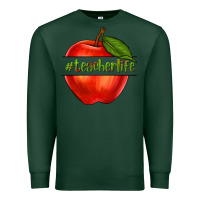 Sports Green teacher life with apple Premium Sweatshirt - NancyCooperArtShop