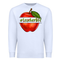 White teacher life with apple Premium Sweatshirt - NancyCooperArtShop