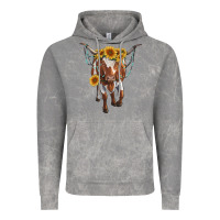 Cloud Rock longhorn cow with sunflowers Vintage Hoodie - RanaPortraitStore