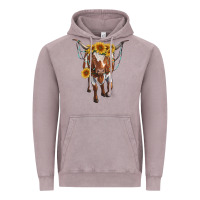 Vintage Zinc longhorn cow with sunflowers Vintage Hoodie - RanaPortraitStore