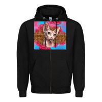 Black Western Sphynx Cat Zipper Hoodie - LillyAllenDesigns