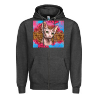 Charcoal Heather Western Sphynx Cat Zipper Hoodie - LillyAllenDesigns