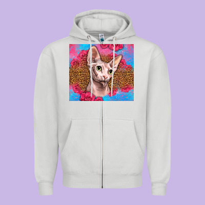 Western Sphynx Cat Zipper Hoodie Designed By Lillyallendesigns
