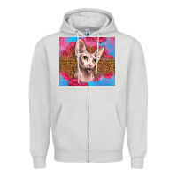 Dove Grey Western Sphynx Cat Zipper Hoodie - LillyAllenDesigns