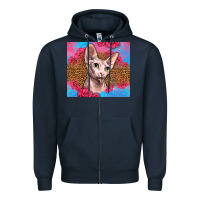 Navy Western Sphynx Cat Zipper Hoodie - LillyAllenDesigns