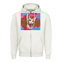 Oatmeal Heather Western Sphynx Cat Zipper Hoodie - LillyAllenDesigns