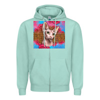 Seafoam Western Sphynx Cat Zipper Hoodie - LillyAllenDesigns