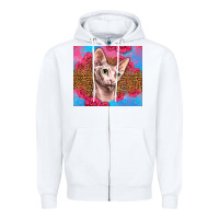 White Western Sphynx Cat Zipper Hoodie - LillyAllenDesigns