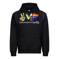 Black Peace love equality Urban Hoodie - NancyCooperArtShop