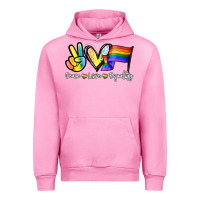 Fuchsia Pink Peace love equality Urban Hoodie - NancyCooperArtShop
