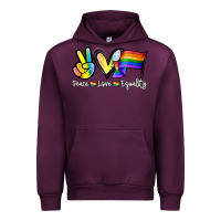 Mauve Wine Peace love equality Urban Hoodie - NancyCooperArtShop