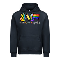 Navy Peace love equality Urban Hoodie - NancyCooperArtShop