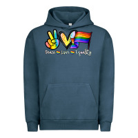 Pigment Midnight Navy Peace love equality Urban Hoodie - NancyCooperArtShop