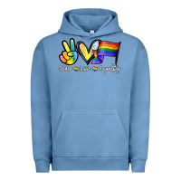 Pigment Pebble Blue Peace love equality Urban Hoodie - NancyCooperArtShop