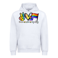 White Peace love equality Urban Hoodie - NancyCooperArtShop
