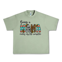 Oil Green being mama makes my life complate Urban Heavy Tee - CowhideDigitalArt