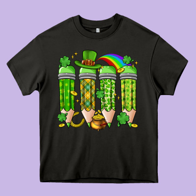 St. Patrick's Day Teacher Pencils Heavy Core Tee Designed By Artiststas