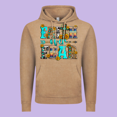 Faith Over Fear Vintage Hoodie Designed By Zillion Design Studio