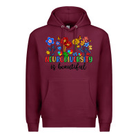 Burgundy neurodiversity is beautiful Premium Hoodie - Artiststas