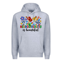 Heather Grey neurodiversity is beautiful Premium Hoodie - Artiststas