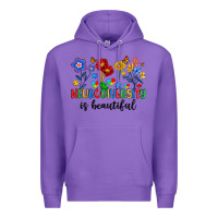 Purple neurodiversity is beautiful Premium Hoodie - Artiststas