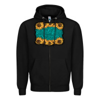 Black sunflower background Zipper Hoodie - BarkalooDesign