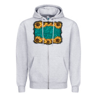 Heather Grey sunflower background Zipper Hoodie - BarkalooDesign