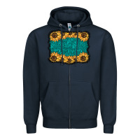 Navy sunflower background Zipper Hoodie - BarkalooDesign