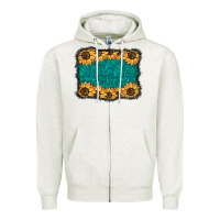 Oatmeal Heather sunflower background Zipper Hoodie - BarkalooDesign