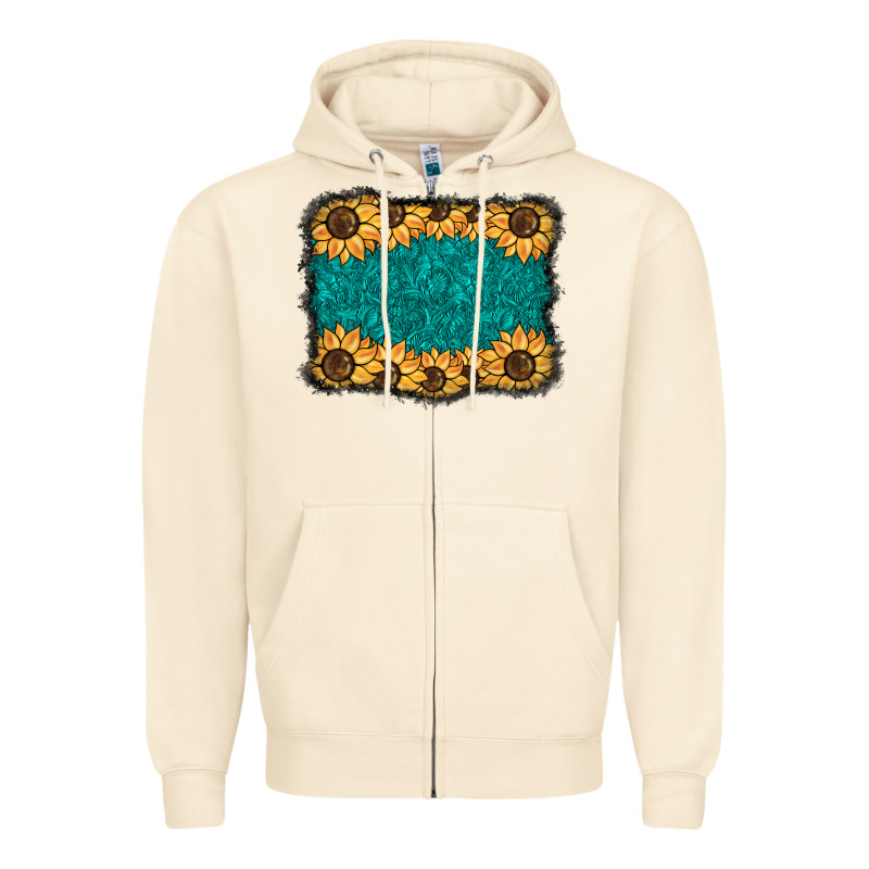 Sunflower Background Zipper Hoodie by BarkalooDesign | Teevron