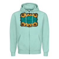Seafoam sunflower background Zipper Hoodie - BarkalooDesign