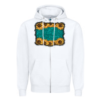 White sunflower background Zipper Hoodie - BarkalooDesign