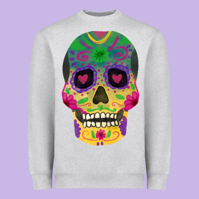 Sugar Skull Heavyweight Sweatshirt Designed By Fadigitalartstudio