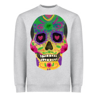 Heather Grey sugar skull Heavyweight Sweatshirt - FaDigitalArtStudio