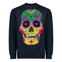 Navy sugar skull Heavyweight Sweatshirt - FaDigitalArtStudio