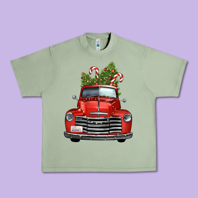 Christmas Trees Truck Urban Heavy Tee Designed By Fadigitalartstudio
