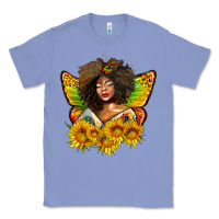 Colony Blue butterfly afro woman juneteenth Classic Tee - AdoDesignShop