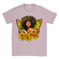 Lilac butterfly afro woman juneteenth Classic Tee - AdoDesignShop