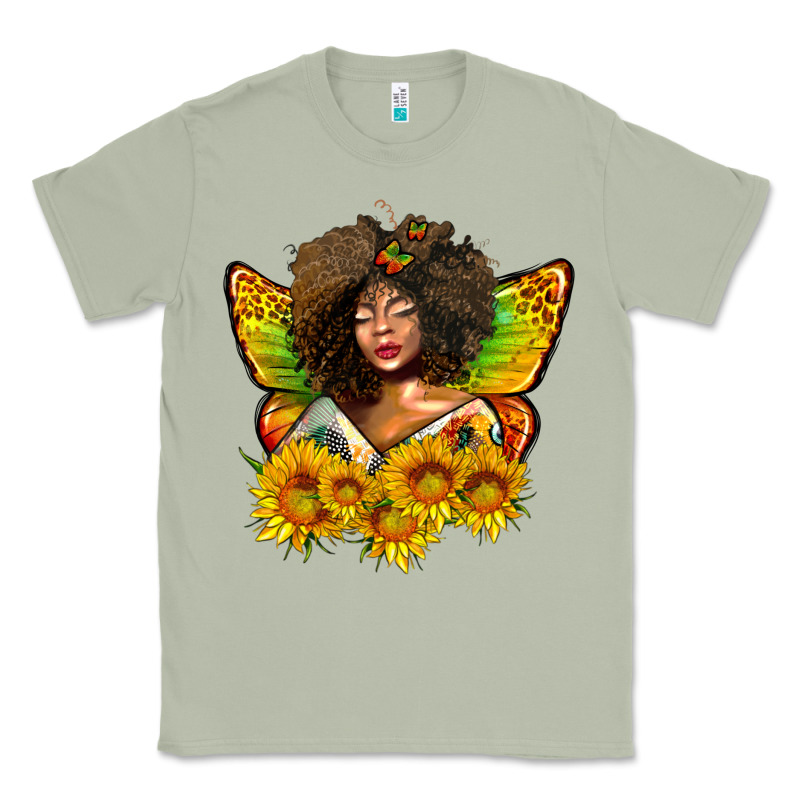 Butterfly Afro Woman Juneteenth Classic Tee by AdoDesignShop | Teevron