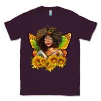 Plum butterfly afro woman juneteenth Classic Tee - AdoDesignShop