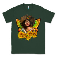 Sports Green butterfly afro woman juneteenth Classic Tee - AdoDesignShop