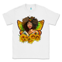 White butterfly afro woman juneteenth Classic Tee - AdoDesignShop