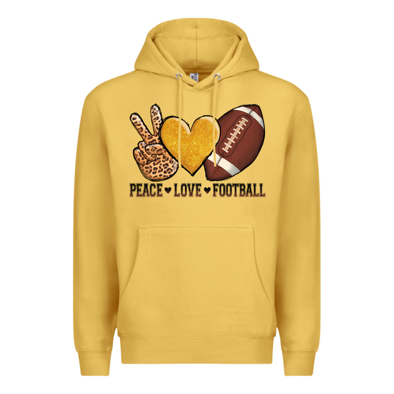 Peace Love Football Premium Hoodie by AdoDesignShop | Teevron