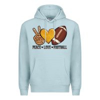 Blue Mist peace love football Premium Hoodie - AdoDesignShop