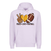 Lilac peace love football Premium Hoodie - AdoDesignShop
